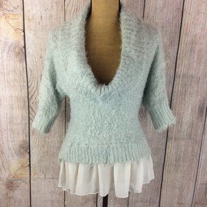 BKE 3/4 Dolman Sleeve Cowl Neck Knit Sweater Sz L